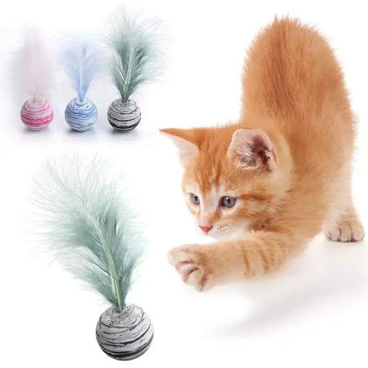 Cat Toy Feather Ball